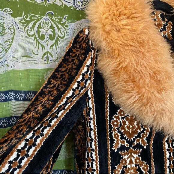 Vtg 1970's Country Pacer Multicolored Tapestry Faux Fur Penny Lane Coat Size S/M - Picture 3 of 16